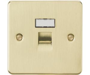 Knightsbridge FPC6BB Flat Plate UTP CAT6a RJ45 Network Outlet - Brushed Brass