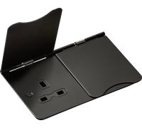 KnightsBridge 13A 2G unswitched floor socket - matt black