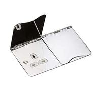 Knightsbridge FPR9UPCW Unswitched Floor Socket, Polished Chrome with White Insert, 13 A, 2G