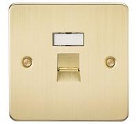 Knightsbridge FPRJ45BB FPRJ45 FPAVRJ45BB Flat Plate Rj45 Network Outlet-Brushed Brass