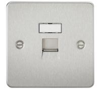 Knightsbridge FPAVRJ45BC RJ45 Socket Flat Plate Network Outlet - Brushed Chrome