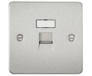 Knightsbridge FPRJ45BC Flat Plate RJ45 Network Outlet - Brushed Chrome