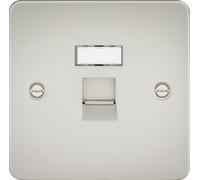 Knightsbridge FPRJ45PL Flat Plate RJ45 Network Outlet - Pearl