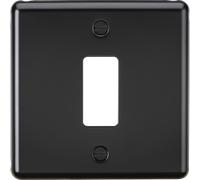 Knightsbridge GDCL1MB Rounded Edge 1G Grid Faceplate - Matt Black