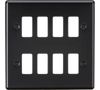 Knightsbridge GDCL8MB Rounded Edge 8G Grid Faceplate - Matt Black