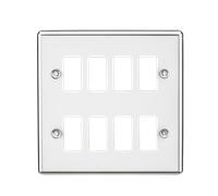 Knightsbridge GDCL8PC Rounded Edge 8G Grid Faceplate - Polished Chrome