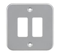 Knightsbridge GDFP002M Metal Clad 2G Grid Faceplate