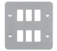 Knightsbridge GDFP006M Metal Clad 6G Grid Faceplate