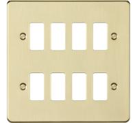 Knightsbridge GDFP008BB Flat Plate 8G Grid Faceplate - Brushed Brass
