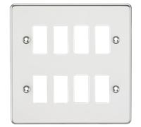 Knightsbridge GDFP008PC Flat Plate 8G Grid Faceplate - Polished Chrome