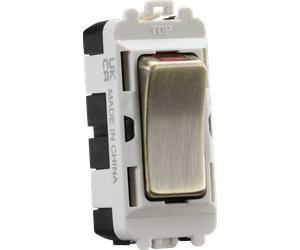 Knightsbridge GDM003AB 20AX DP Module + LED Indicator - Antique Brass