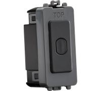 Knightsbridge GDM014AT 1G 1-Way 10-200W 10-100W LED Trailing Edge Dimmer (Press Type) - Anthracite