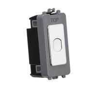 Knightsbridge GDM014PC 1G 1-Way 10-200W 10-100W LED Trailing Edge Dimmer (Press Type) - Polished Chrome