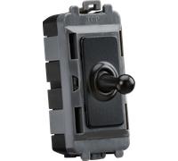 Knightsbridge 20AX 1G 2-way SP Grid Toggle Switch - matt black