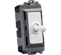 Knightsbridge GDM02TOGMW 20AX 1G DP Toggle Switch - Matt White