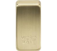 Knightsbridge Switch Cover Marked Microwave - Brushed Brass