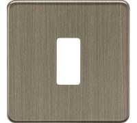 Knightsbridge GDSF001AB Screwless 1G Grid Faceplate - Antique Brass