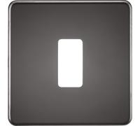 Knightsbridge GDSF001BN Screwless 1G Grid Faceplate - Black Nickel