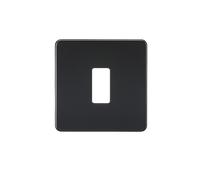 Knightsbridge Screwless 1G grid faceplate - matt black