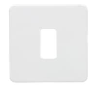Knightsbridge GDSF001MW Screwless 1G Grid Faceplate - Matt White