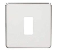 Knightsbridge GDSF001PC Faceplate, Screwless, 1G Grid, Polished Chrome