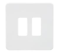 Knightsbridge GDSF002MW Screwless 2G Grid Faceplate - Matt White