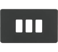 Knightsbridge GDSF003AT Screwless 3G Grid Faceplate - Anthracite