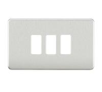 Knightsbridge GDSF003BC Screwless 3G Grid Faceplate - Brushed Chrome