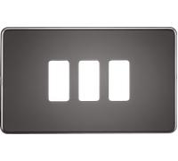 Knightsbridge GDSF003BN Screwless 3G Grid Faceplate - Black Nickel