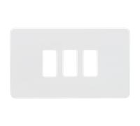 Knightsbridge GDSF003 mW Faceplate, Screwless, 3G Grid, Matt White