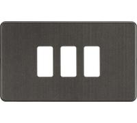 Knightsbridge GDSF003SB Screwless 3G Grid Faceplate - Smoked Bronze