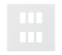 Knightsbridge GDSF006MW Screwless 6G Grid Faceplate - Matt White