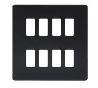 Knightsbridge GDSF008MB Screwless 8G Grid Faceplate - Matt Black