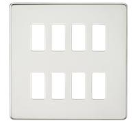 Knightsbridge GDSF008PC Screwless 8G Grid Faceplate - Polished Chrome