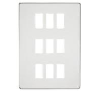Knightsbridge GDSF009PC Screwless 9G Grid Faceplate - Polished Chrome