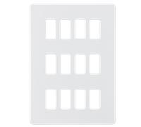 Knightsbridge GDSF012MW Screwless 12G Grid Faceplate - Matt White