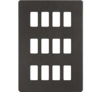 Knightsbridge GDSF012SB Screwless 12G Grid Faceplate - Smoked Bronze