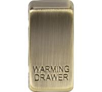 Knightsbridge GDWARMAB Switch Cover "WARMING DRAWER" - Antique Brass