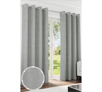Knightsbridge' Grey 100% Blackout, Thermal, Chenille Pair of Eyelet Curtains Enhanced Living Grey 117cm width x 183cm drop