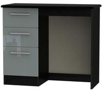 Knightsbridge Grey Gloss and Black 3 Drawer Single Dressing Table