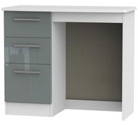Knightsbridge Grey Gloss and White 3 Drawer Single Dressing Table