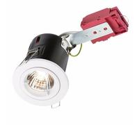 KnightsBridge GU10 50W 230V LED Compatible IC Fire Rated Fixed Downlight - White