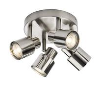 Knightsbridge GU10 Adjustable Spotlight, Pressed Steel, 50 W, Brushed Chrome CSP3BC