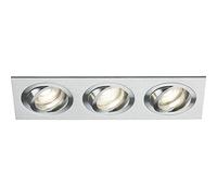 Knightsbridge GU10 Ambar Tri Tilt Square Downlight Brushed Chrome