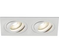 Knightsbridge GU10 Ambar Twin Tilt Square Downlight White