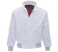 Knightsbridge Harrington Jacket Mens Jacket Scooter Retro Style Bomber Jacket Available in a Range of Colours XS To XXXL - White - XL