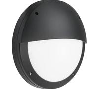 Knightsbridge Impact Resistant 230V IP65 18W LED Eyelid Bulkhead CCT with Daylight Sensor Black