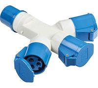 Knightsbridge IN0010 16 Amp 3 Way Splitter IP44 240V For Caravans Camping , Blue