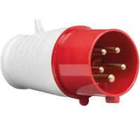 Knightsbridge IP44 Plug 3P+N+E, White Red, 415V 32A