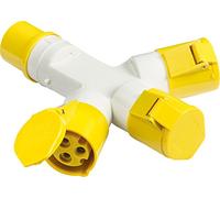 Knightsbridge IN005 110V IP44 16A 2P+E 3 Way Splitter